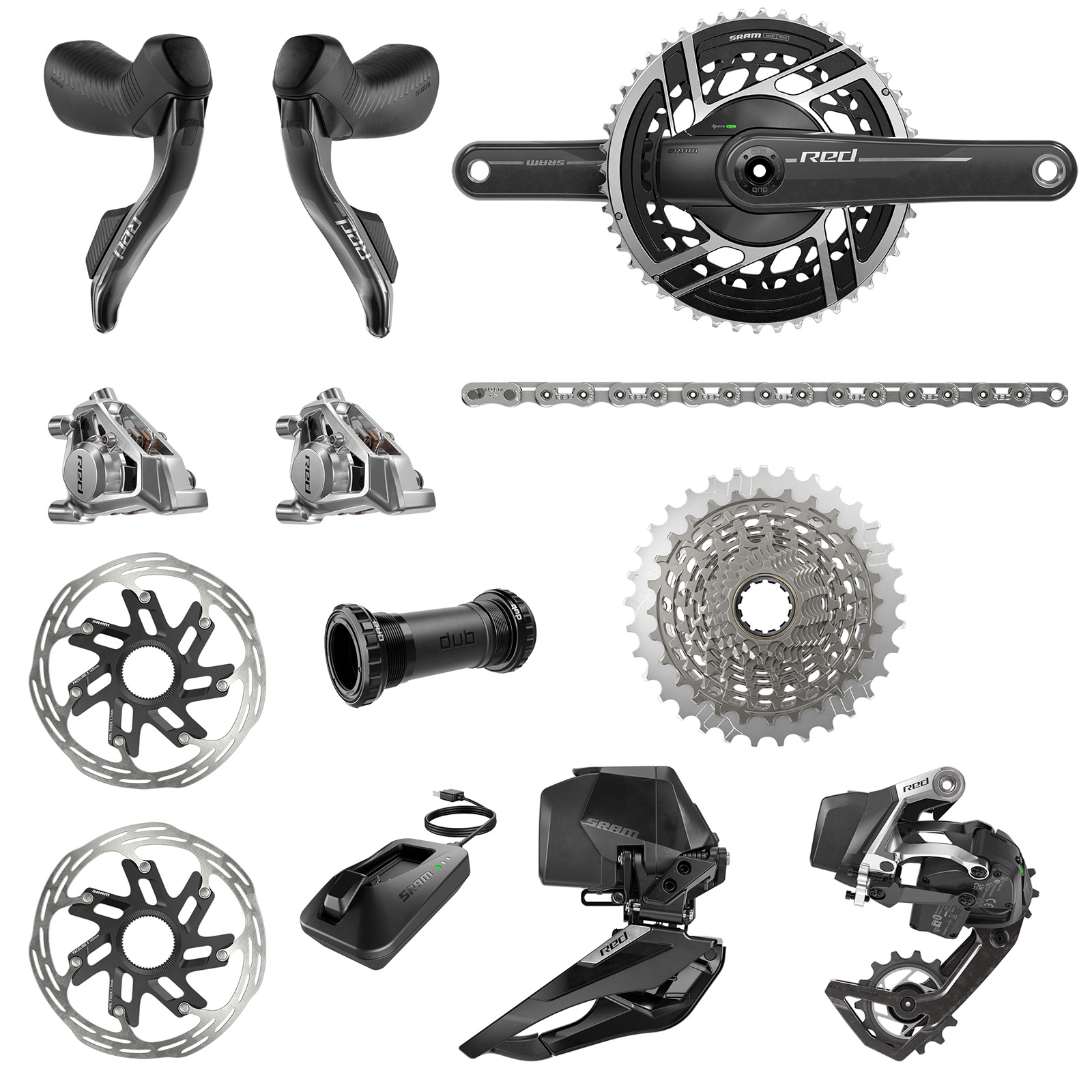 Jeu De Plateaux SRAM Red AXS E1 48/35t Avec Quarq Power Meter - 12 Vitesses - Neuf