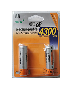 Set 2 Batteries Ministilo AA Rechargeables RTU 4300 mAh